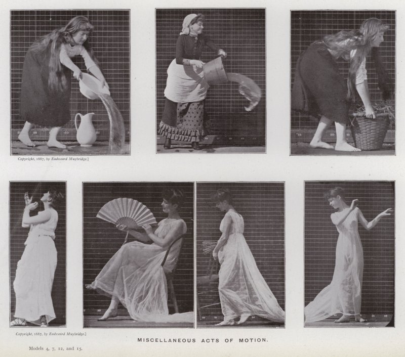 Postać ludzka w ruchu: różne akty ruchu (zdjęcie czarno-białe) autorstwa Eadweard Muybridge