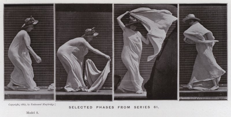 Figura ludzka w ruchu: wybrane fazy z serii 61 autorstwa Eadweard Muybridge