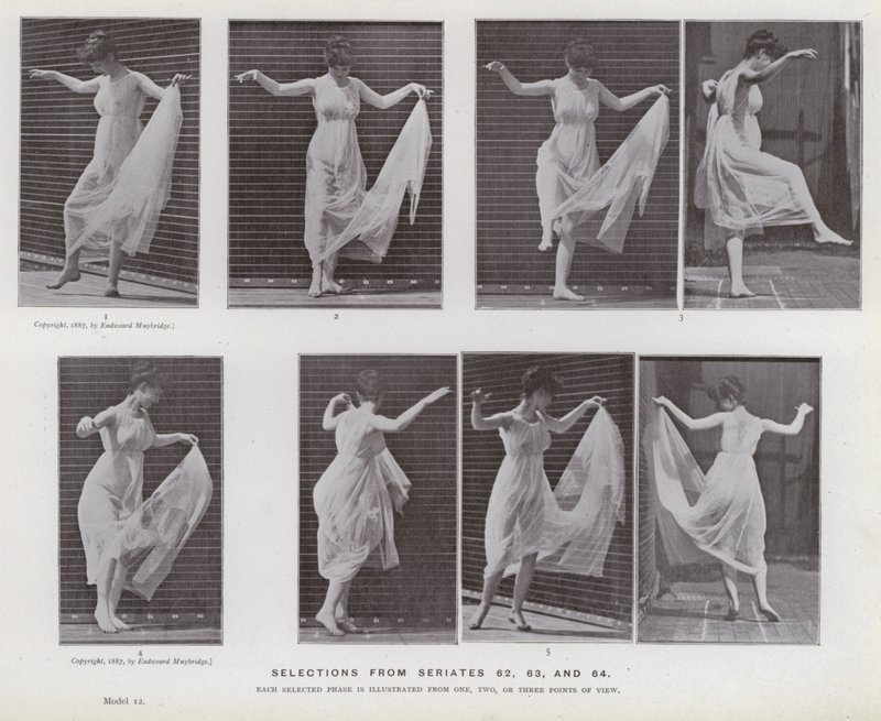 Postać ludzka w ruchu: wybór z serii 62, 63 i 64 autorstwa Eadweard Muybridge