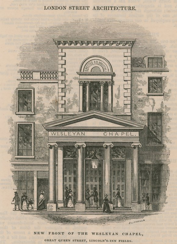 Nowy front kaplicy Wesleyan, Great Queen Street, Lincoln