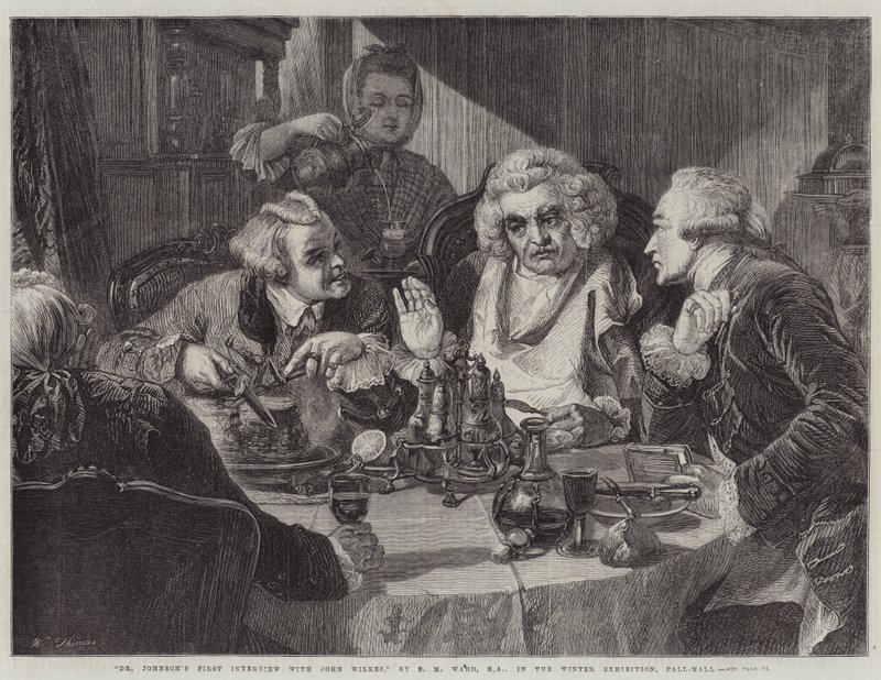 Pierwszy wywiad dr Johnsona z Johnem Wilkesem autorstwa Edgar Melville Ward