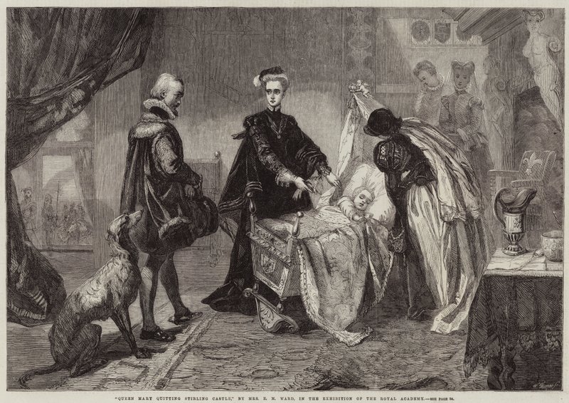 Królowa Maria opuszcza zamek Stirling autorstwa Edgar Melville Ward