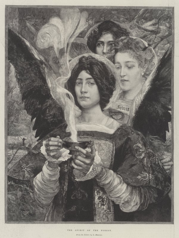 Duch lasu (rycina) autorstwa Edgar Maxence