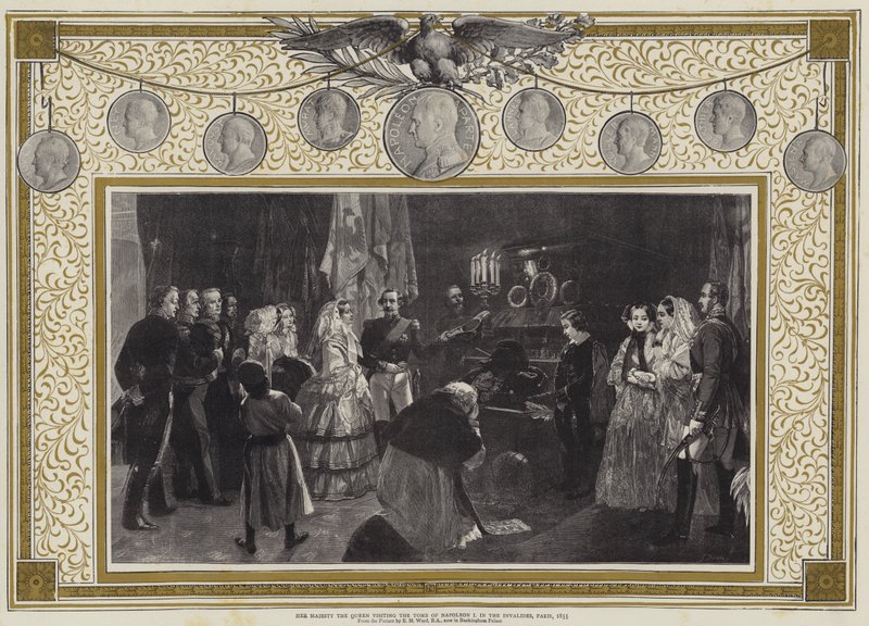 Jej Wysokość Królowa odwiedzająca Grób Napoleona I w Inwalidach, Paryż autorstwa Edgar Melville (after) Ward