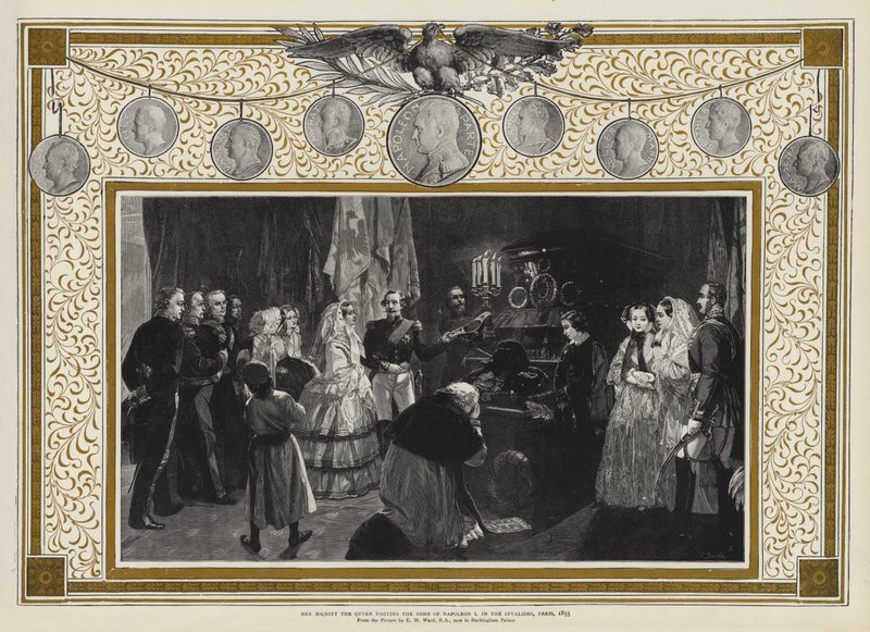 Jej Wysokość Królowa odwiedzająca Grób Napoleona I Inwalidów, Paryż, 1855 r. autorstwa Edgar Melville Ward