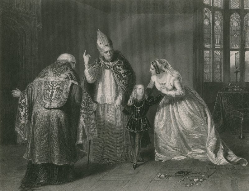 Królowa Elżbieta i książę Yorku, król Ryszard III autorstwa Edgar Melville Ward