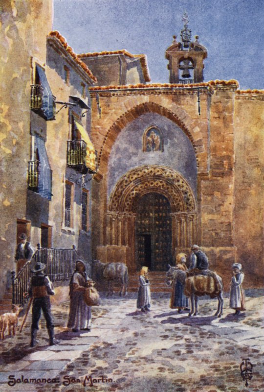 Północna Hiszpania: Salamanka, kościół San Martin (kolor lito) autorstwa Edgar T. A. Wigram