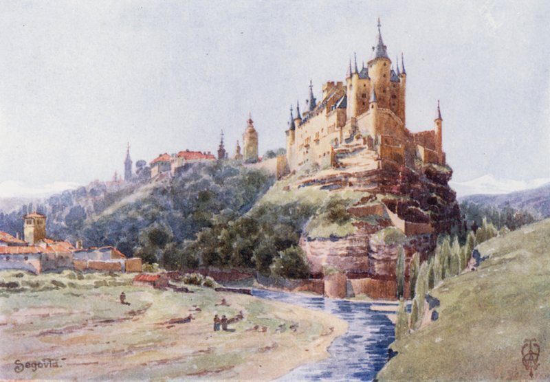 Północna Hiszpania: Segowia, Alcazar (kolor lito) autorstwa Edgar T. A. Wigram