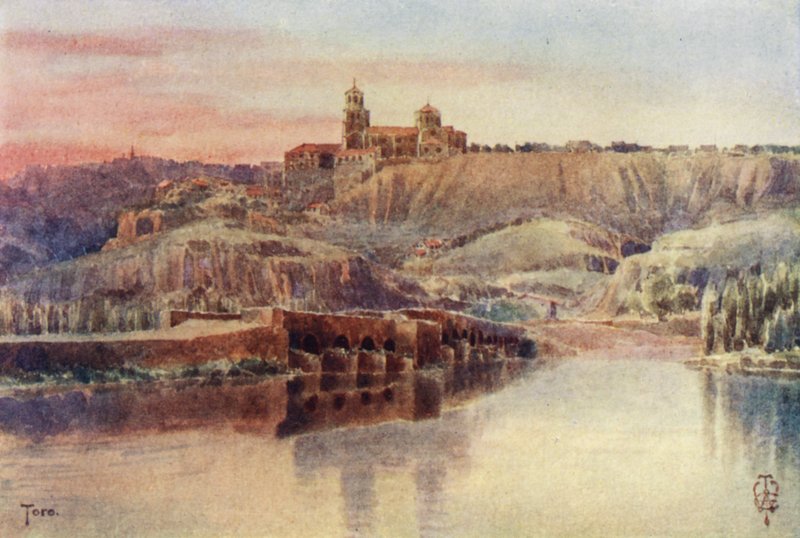 Północna Hiszpania: Toro, Z brzegów Duero (kolor lito) autorstwa Edgar T. A. Wigram