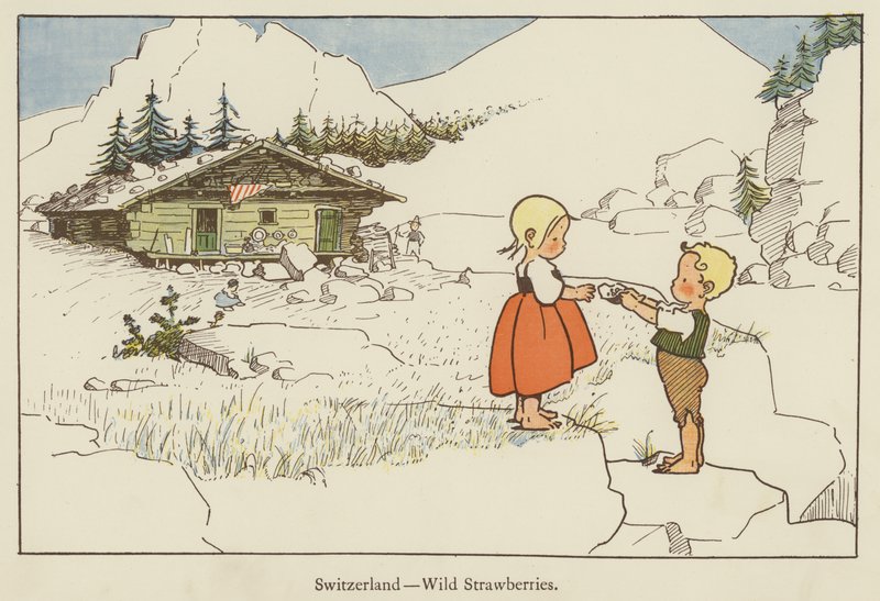 Szwajcaria, poziomki autorstwa Edith Farmiloe