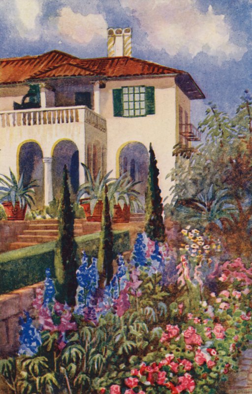 Zakątek ogrodu w Villa Arcadia, Johannesburg (kolor lito) autorstwa Edith Struben