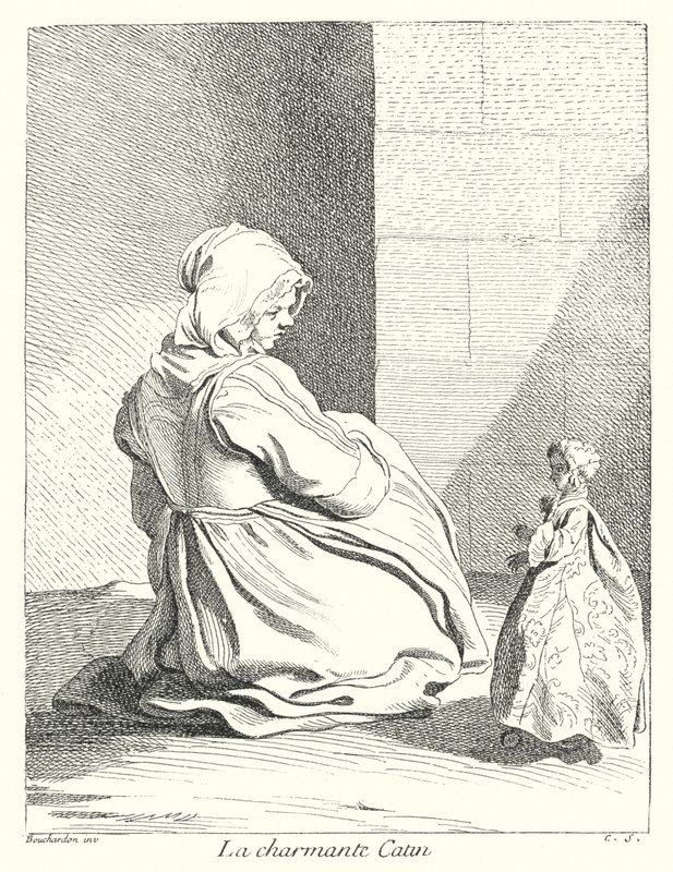 Czarująca prostytutka (rycina) autorstwa Edmé (after) Bouchardon