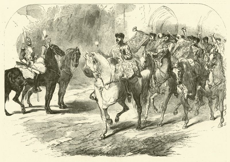 Banda Gwardii Konnej (rycina) autorstwa Edmond (after) Morin
