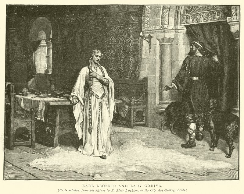 Earl Leofric i Lady Godiva autorstwa Edmund Blair Leighton