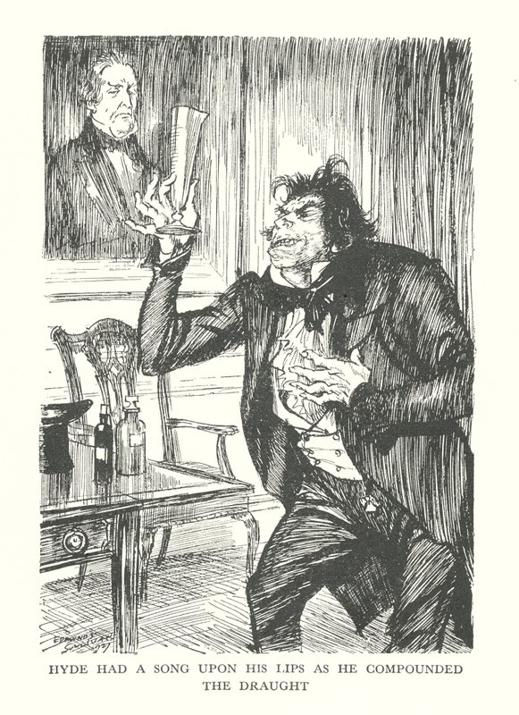 Ilustracja do książki "Dziwny przypadek doktora Jekylla i pana Hyde