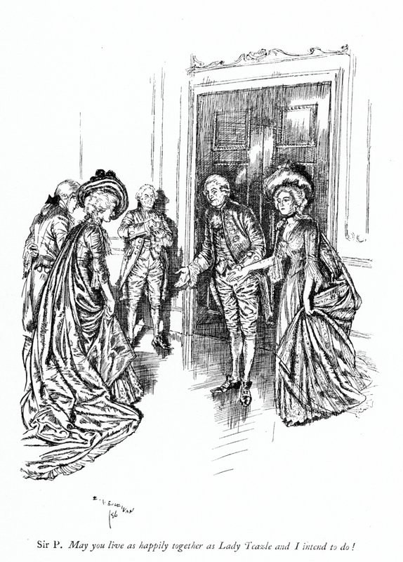 Ilustracja do "Szkoły skandalu" Sheridana (grafika) autorstwa Edmund Joseph (after) Sullivan