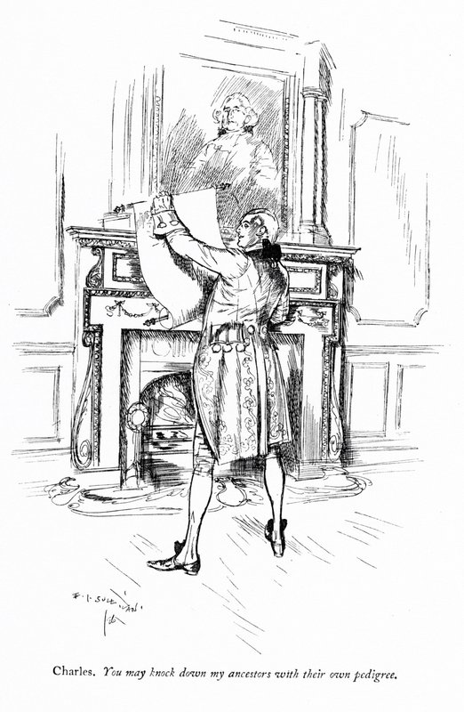 Ilustracja do "Szkoły skandalu" Sheridana (grafika) autorstwa Edmund Joseph (after) Sullivan