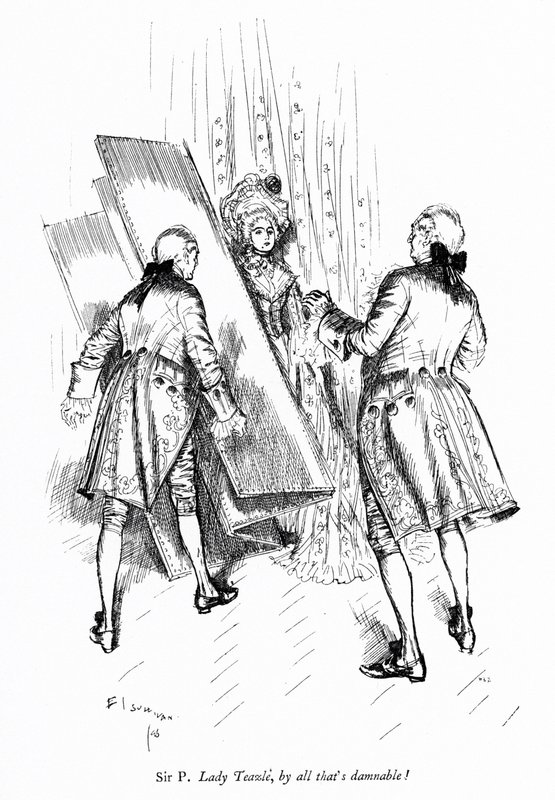 Ilustracja do "Szkoły skandalu" Sheridana (grafika) autorstwa Edmund Joseph (after) Sullivan