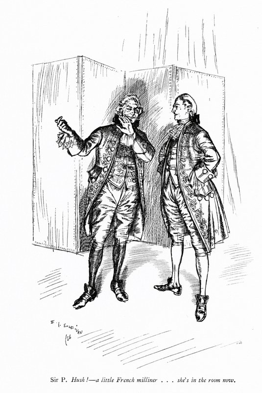 Ilustracja do "Szkoły skandalu" Sheridana (grafika) autorstwa Edmund Joseph (after) Sullivan