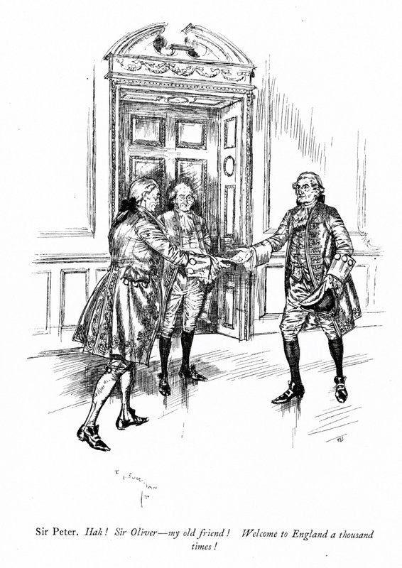 Ilustracja do "Szkoły skandalu" Sheridana (grafika) autorstwa Edmund Joseph (after) Sullivan
