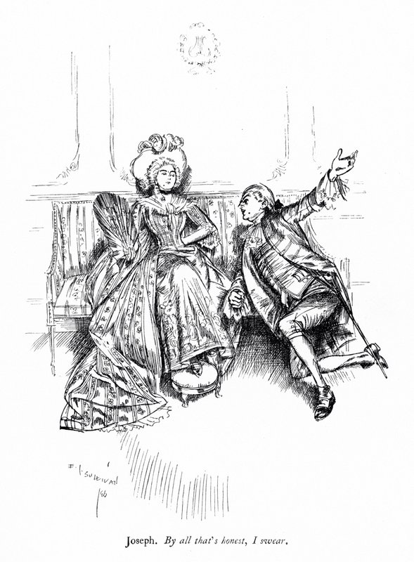Ilustracja do "Szkoły skandalu" Sheridana (grafika) autorstwa Edmund Joseph (after) Sullivan