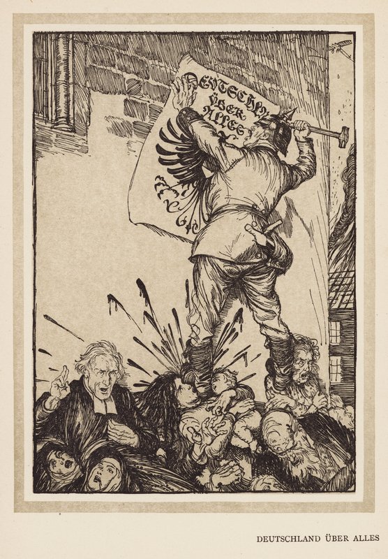 Girlanda cesarska: Deutschland Uber Alles (litho) autorstwa Edmund Joseph (after) Sullivan