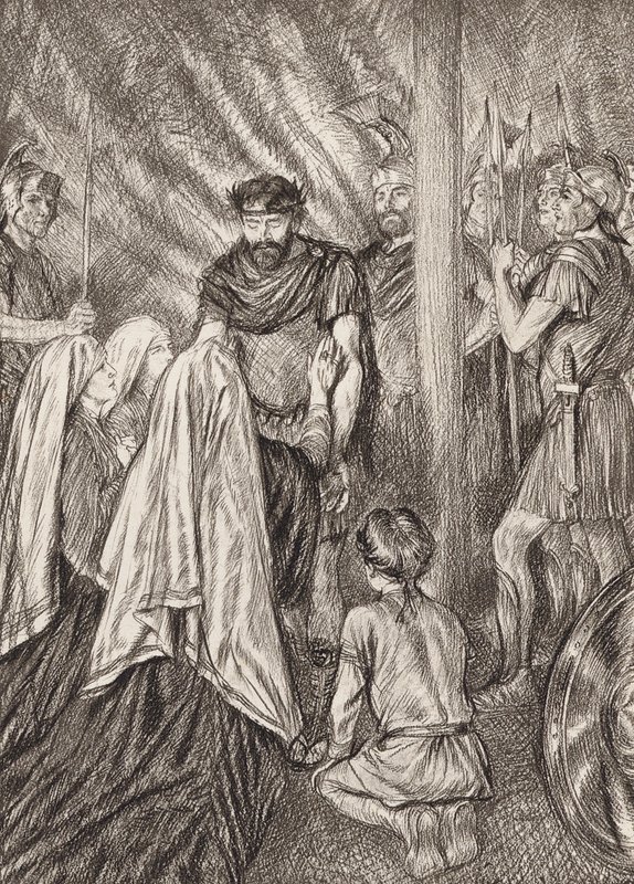 William Shakespeare: Tragedia Koriolana, akt V, scena 3 (litografia) autorstwa Edmund Joseph (after) Sullivan
