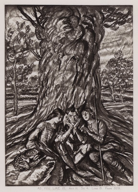 Jak Ci się podoba, Akt II, Sc 4 (lito) autorstwa Edmund Joseph Sullivan