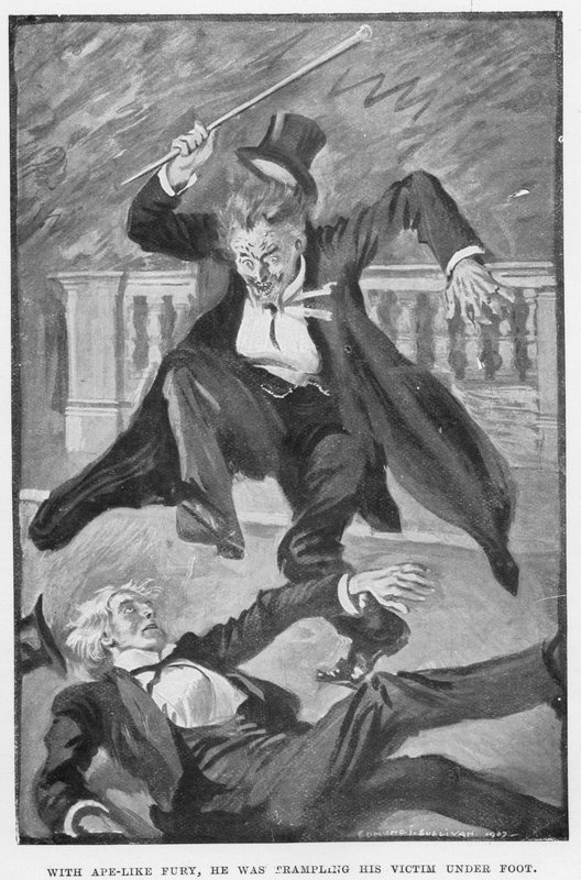 Ilustracja do Dr Jekyll i Mr Hyde autorstwa RL Stevensona autorstwa Edmund Joseph Sullivan
