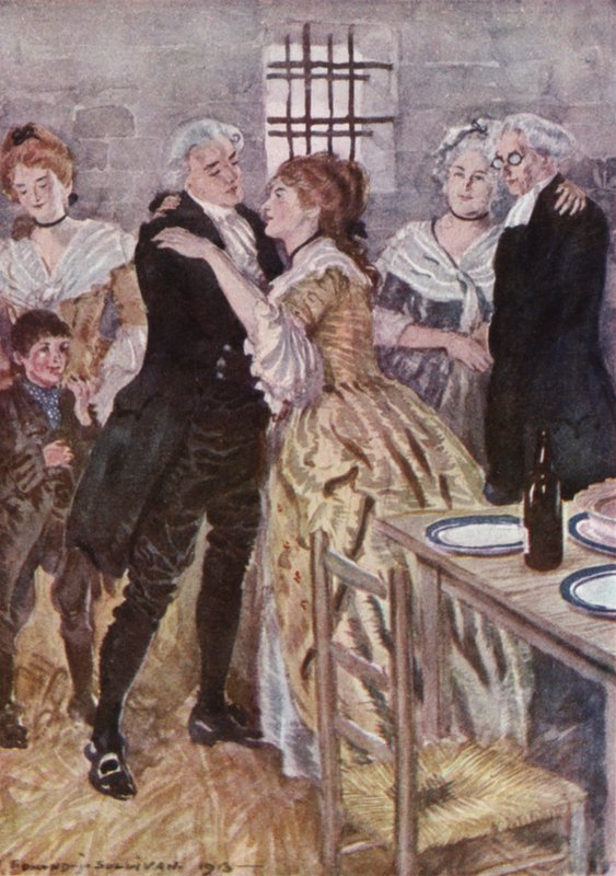 Ilustracja do The Vicar of Wakefield autorstwa Olivera Goldsmitha (kolor lito) autorstwa Edmund Joseph Sullivan