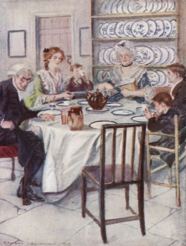 Ilustracja do The Vicar of Wakefield autorstwa Olivera Goldsmitha (kolor lito) autorstwa Edmund Joseph Sullivan