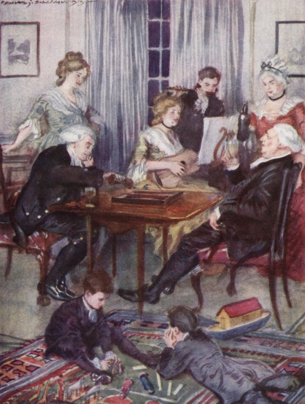 Ilustracja do The Vicar of Wakefield autorstwa Olivera Goldsmitha (kolor lito) autorstwa Edmund Joseph Sullivan