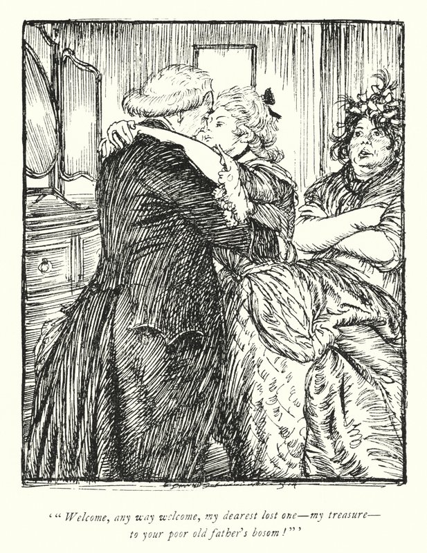 Ilustracja do The Vicar of Wakefield autorstwa Olivera Goldsmitha (lito) autorstwa Edmund Joseph Sullivan