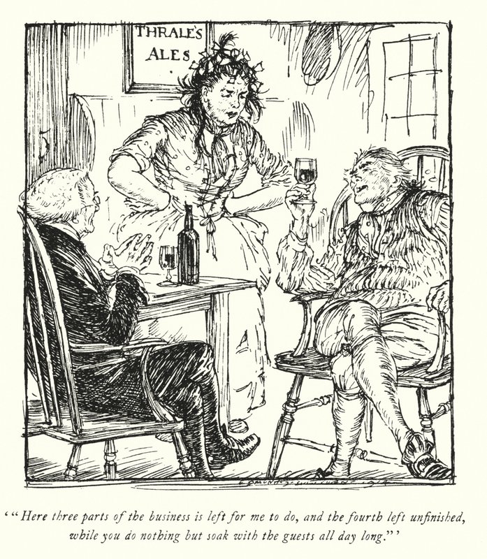 Ilustracja do The Vicar of Wakefield autorstwa Olivera Goldsmitha (lito) autorstwa Edmund Joseph Sullivan