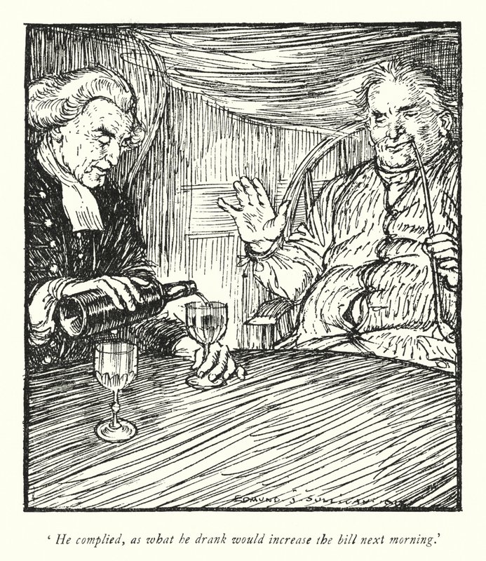 Ilustracja do The Vicar of Wakefield autorstwa Olivera Goldsmitha (lito) autorstwa Edmund Joseph Sullivan