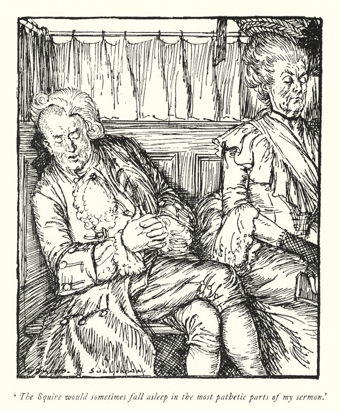 Ilustracja do The Vicar of Wakefield autorstwa Olivera Goldsmitha (lito) autorstwa Edmund Joseph Sullivan