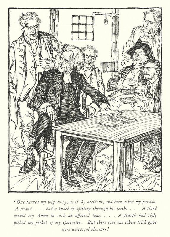 Ilustracja do The Vicar of Wakefield autorstwa Olivera Goldsmitha (lito) autorstwa Edmund Joseph Sullivan