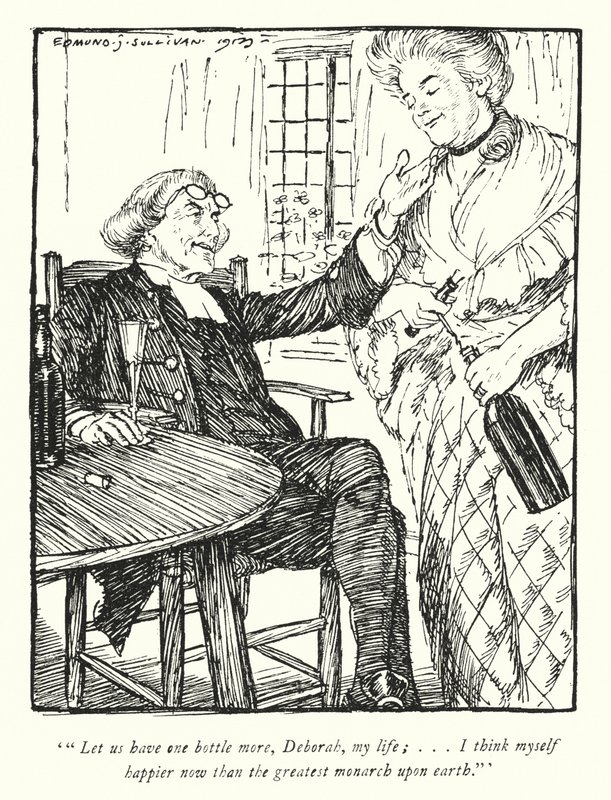 Ilustracja do The Vicar of Wakefield autorstwa Olivera Goldsmitha (lito) autorstwa Edmund Joseph Sullivan