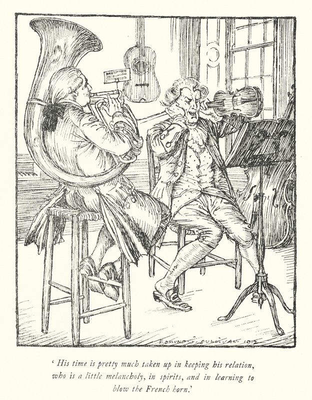 Ilustracja do The Vicar of Wakefield autorstwa Olivera Goldsmitha (lito) autorstwa Edmund Joseph Sullivan