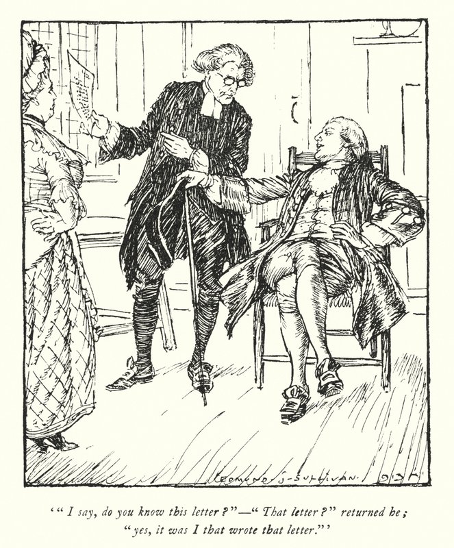 Ilustracja do The Vicar of Wakefield autorstwa Olivera Goldsmitha (lito) autorstwa Edmund Joseph Sullivan