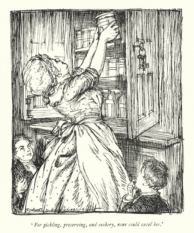Ilustracja do The Vicar of Wakefield autorstwa Olivera Goldsmitha (lito) autorstwa Edmund Joseph Sullivan