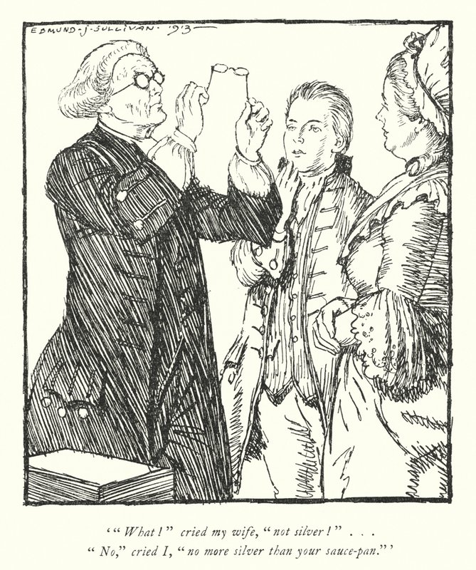 Ilustracja do The Vicar of Wakefield autorstwa Olivera Goldsmitha (lito) autorstwa Edmund Joseph Sullivan