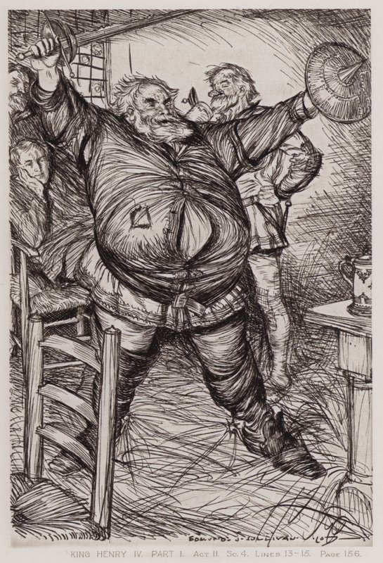 Pierwsza część króla Henryka IV, akt II, Sc 4 autorstwa Edmund Joseph Sullivan