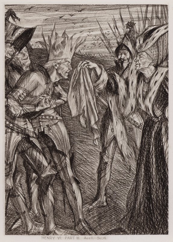 Trzecia część króla Henryka VI, akt I, Sc 4 (lito) autorstwa Edmund Joseph Sullivan