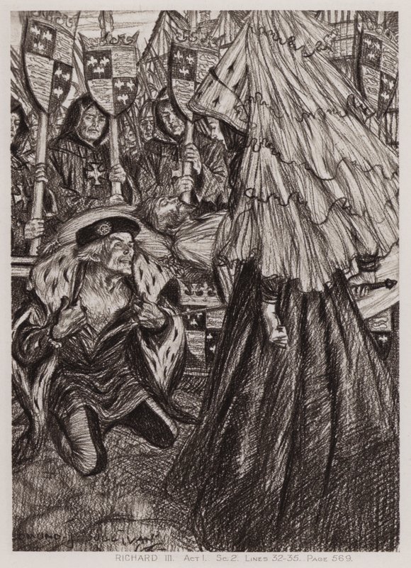 Tragedia króla Ryszarda III, Akt I, Sc 2 (lito) autorstwa Edmund Joseph Sullivan