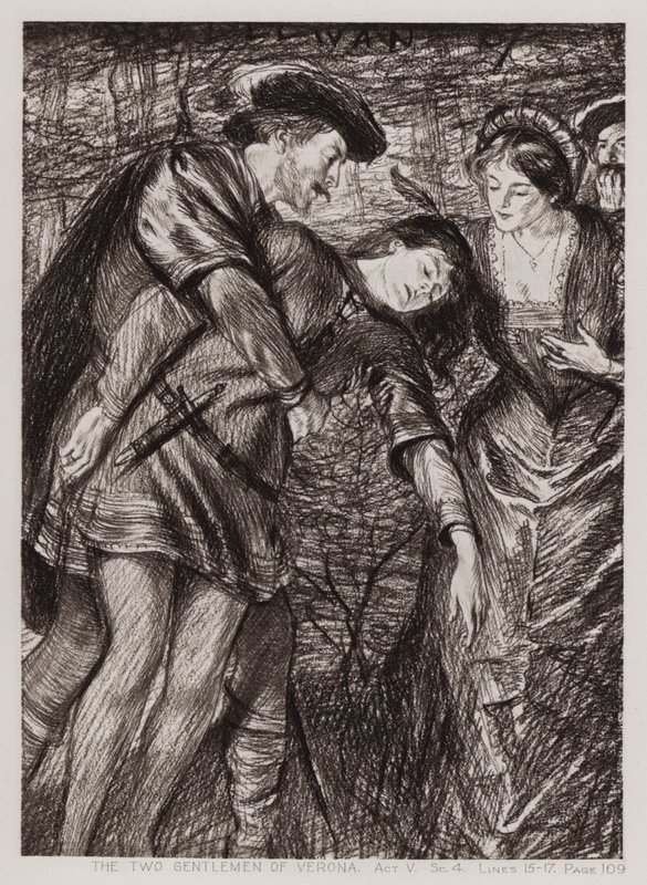 Dwóch dżentelmenów z Werony, Akt V, Sc 4 (lito) autorstwa Edmund Joseph Sullivan