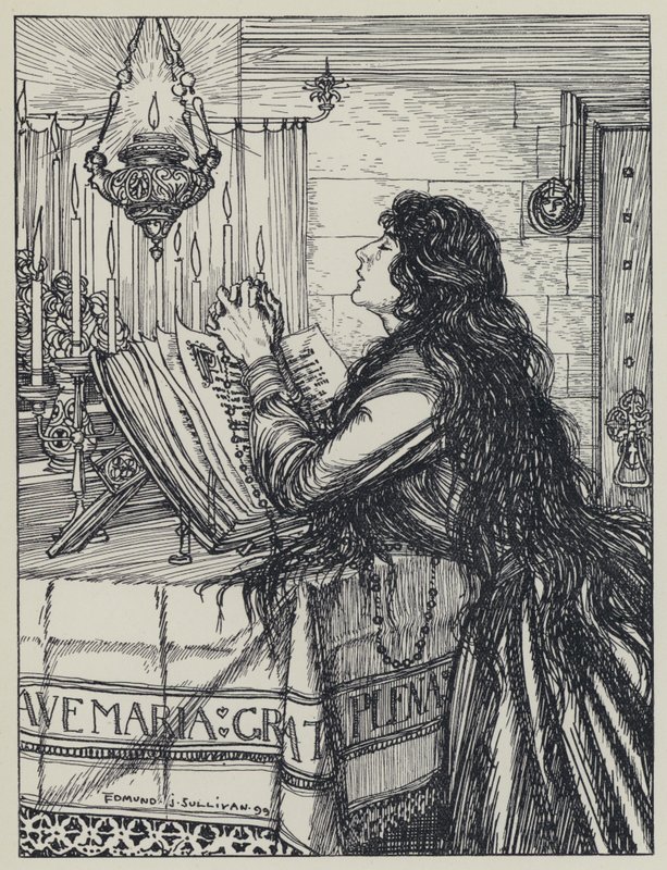 Tennyson, ilustracja do snu o pięknych kobietach i innych wierszy autorstwa Edmund Joseph after Sullivan