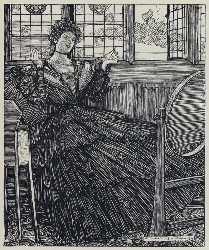Tennyson, ilustracja do snu o pięknych kobietach i innych wierszy autorstwa Edmund Joseph after Sullivan