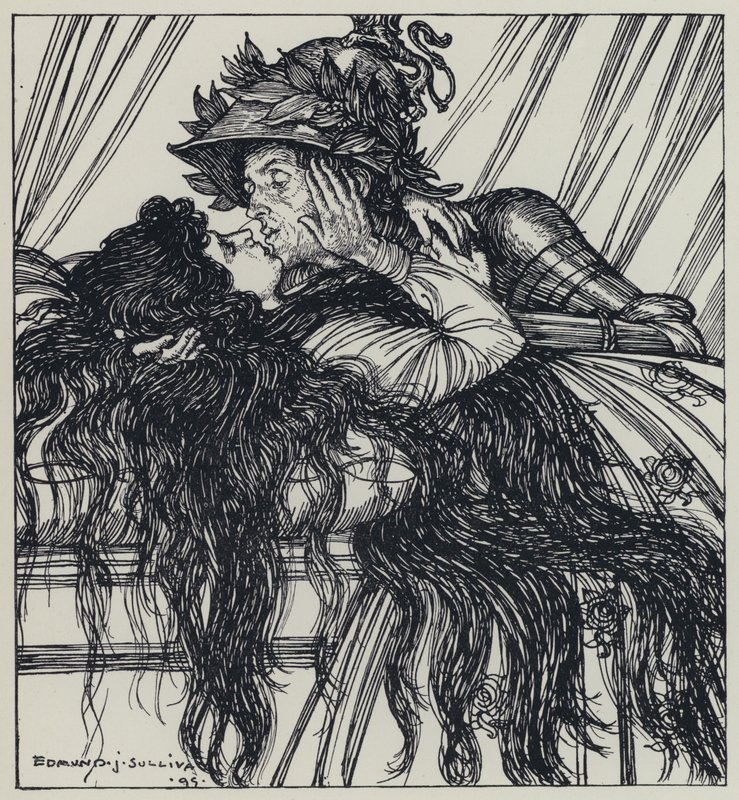 Tennyson, ilustracja do snu o pięknych kobietach i innych wierszy autorstwa Edmund Joseph after Sullivan