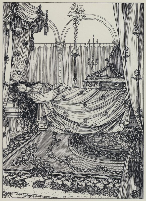 Tennyson, ilustracja do snu o pięknych kobietach i innych wierszy autorstwa Edmund Joseph after Sullivan